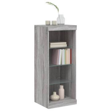 Modern Sideboard with LED Lights - Grey Sonoma 41x37x100 cm