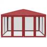 Red Party Tent 4x4m with 8 Mesh Sidewalls - Durable & Water-Resistant