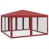 Red Party Tent 4x4m with 8 Mesh Sidewalls - Durable & Water-Resistant