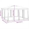 Red Party Tent 4x4m with 8 Mesh Sidewalls - Durable & Water-Resistant