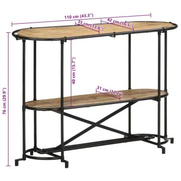 Console Table 110x42x76 cm | Solid Wood Rough Mango - HipoMarket