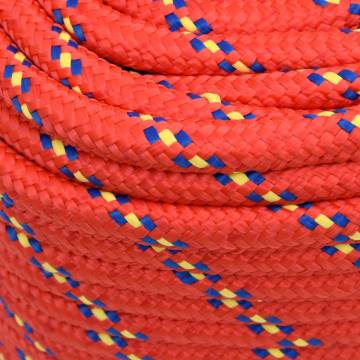 Red 16mm 25m Polypropylene Boat Rope - Durable & Versatile