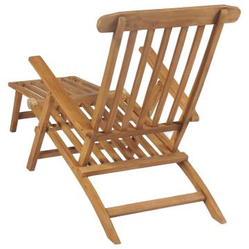 Deck Chairs with Footrests - 2 pcs Solid Teak Wood | HipoMarket