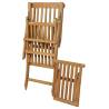 Deck Chairs with Footrests - 2 pcs Solid Teak Wood | HipoMarket