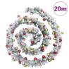 Christmas Garland with Baubles & LED Lights - 20m PVC Green