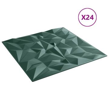 Wall Panels 24 pcs Green 50x50 cm XPS 6 m² Amethyst - Hipomarket