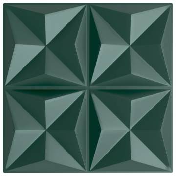 Wall Panels 24 pcs Green 50x50 cm XPS 6 m² Origami | HipoMarket