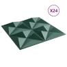 Wall Panels 24 pcs Green 50x50 cm XPS 6 m² Origami | HipoMarket