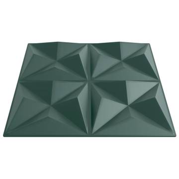 Wall Panels 24 pcs Green 50x50 cm XPS 6 m² Origami | HipoMarket