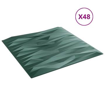 Wall Panels 48 pcs Green 50x50 cm XPS 12 m² - Hipomarket