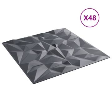 Wall Panels 48 pcs Grey 50x50 cm XPS 12 m² Amethyst - Hipomarket