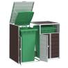  Wheelie Bin Storage for Double Bins Brown 144x81x113 cm Steel Colour brown Number of bins 2 