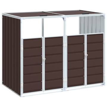 Wheelie Bin Storage for Double Bins Brown - Durable Steel