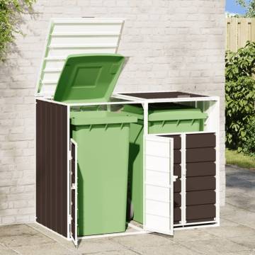 Wheelie Bin Storage for Double Bins Brown - Durable Steel