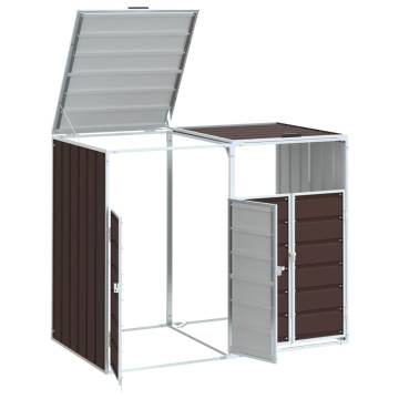 Wheelie Bin Storage for Double Bins Brown - Durable Steel