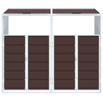 Wheelie Bin Storage for Double Bins Brown - Durable Steel