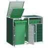  Wheelie Bin Storage for Double Bins Green 144x81x113 cm Steel Colour green Number of bins 2 