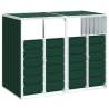 Wheelie Bin Storage for Double Bins - Green Steel 144x81x113 cm