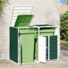 Wheelie Bin Storage for Double Bins - Green Steel 144x81x113 cm