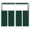 Wheelie Bin Storage for Double Bins - Green Steel 144x81x113 cm