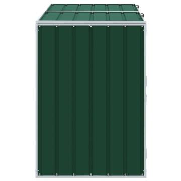 Wheelie Bin Storage for Double Bins - Green Steel 144x81x113 cm