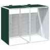 Wheelie Bin Storage for Double Bins - Green Steel 144x81x113 cm