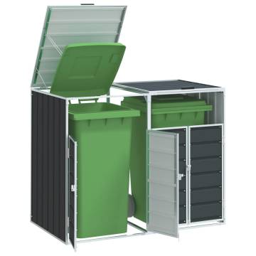 Wheelie Bin Storage for Double Bins - Anthracite Steel | Hipo Market