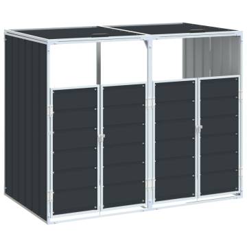 Wheelie Bin Storage for Double Bins - Anthracite Steel | Hipo Market