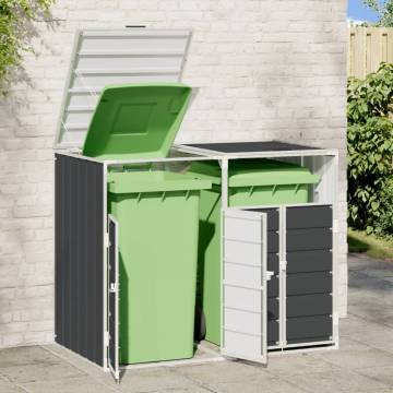 Wheelie Bin Storage for Double Bins - Anthracite Steel | Hipo Market