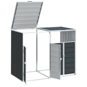 Wheelie Bin Storage for Double Bins - Anthracite Steel | Hipo Market