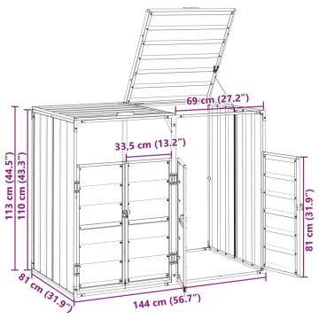 Wheelie Bin Storage for Double Bins - Anthracite Steel | Hipo Market