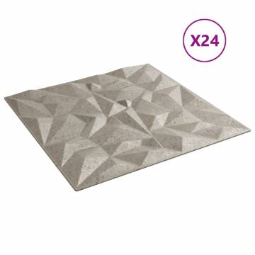 Stylish Wall Panels 24 pcs Beton 50x50 cm XPS - Amethyst