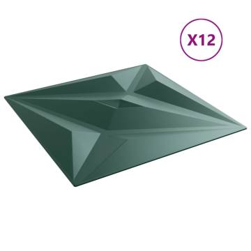 12 pcs Green Star Wall Panels - 50x50 cm XPS | Hipomarket