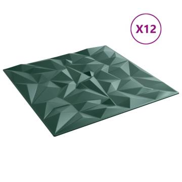 Green Wall Panels - 12 pcs 50x50 cm XPS 3 m² Amethyst Design