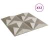 Wall Panels 12 pcs Beton 50x50 cm XPS – Origami Design