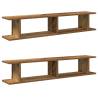 2 pcs Old Wood Wall Shelves - Stylish Storage Solution | Hipomarket