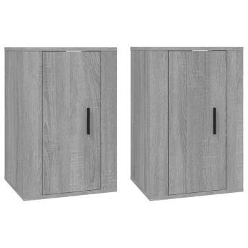 Wall Mounted TV Cabinets 2 pcs Grey Sonoma - Stylish & Practical