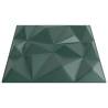 Wall Panels 12 pcs Green 50x50 cm XPS 3 m² Diamond | HipoMarket