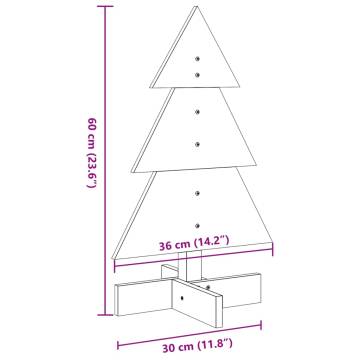 Wooden Christmas Tree 60 cm - Solid Pine Decor | HiPo Market