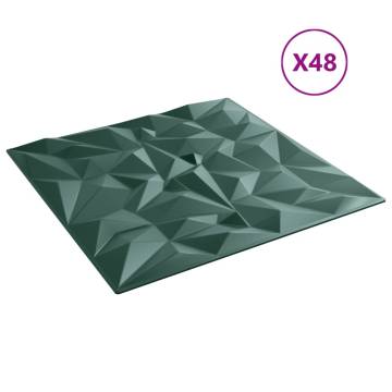 48 Green Wall Panels 50x50 cm XPS - Amethyst Design | HipoMarket