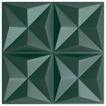 Wall Panels 12pcs Green 50x50cm XPS 3m² Origami - Hipomarket