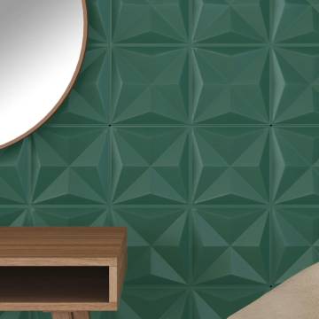 Wall Panels 12pcs Green 50x50cm XPS 3m² Origami - Hipomarket