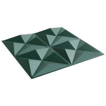 Wall Panels 12pcs Green 50x50cm XPS 3m² Origami - Hipomarket