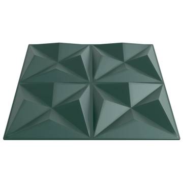 Wall Panels 12pcs Green 50x50cm XPS 3m² Origami - Hipomarket