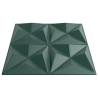 Wall Panels 12pcs Green 50x50cm XPS 3m² Origami - Hipomarket