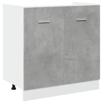 Sink Bottom Cabinet Concrete Grey - Durable & Stylish Storage