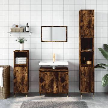 3 Piece Bathroom Cabinet Set - Smoked Oak | HipoMarket