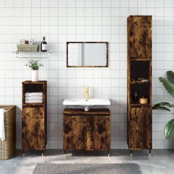 Trendy 3 Piece Bathroom Furniture Set - Smoked Oak