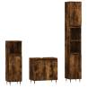 Trendy 3 Piece Bathroom Furniture Set - Smoked Oak