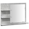 Concrete Grey Bathroom Mirror Cabinet - 60x10.5x45 cm